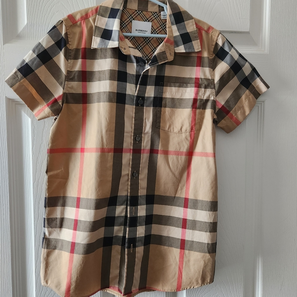 Kids burberry button down shirt